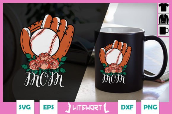 Baseball Mom Glove with Flower SVG: A Versatile Graphic for Crafts