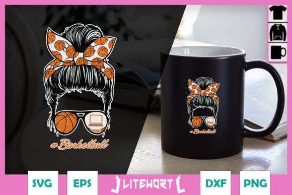 Basketball Mom Messy Bun SVG Graphics and Crafts