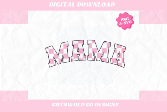 Checkered Mama Varsity Trendy PNG SVG: A Graphic Design Asset for Crafty Branding