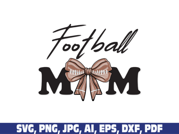 Football Mom Coquette Bow Retro SVG for Crafts and Graphics
