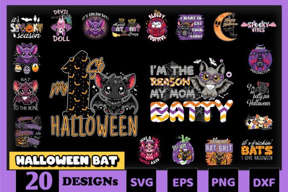 Halloween Cute Bat SVG Bundle: A Graphic Design Asset for Seasonal Content Creators