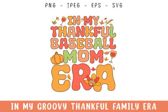 In My Baseball Mom Era Groovy Retro SVG for Crafts & Graphics