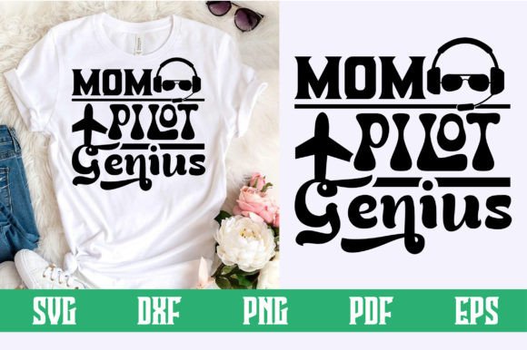 Mom Pilot Genius SVG Design: A Versatile Graphic Asset for Crafts and Branding