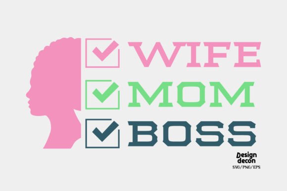 Wife Mom Boss Retro Pink SVG: A Bold Graphic Design Asset for Creative Publishing